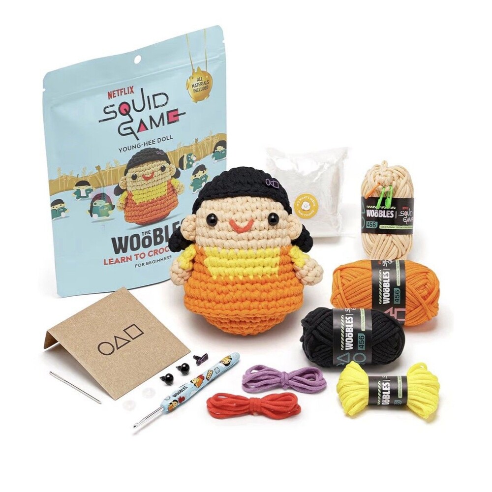 The Woobles Young-Hee Doll Crochet Kit-New With Special Hook-